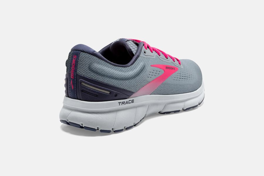 Trace Road Brooks Running Shoes NZ Womens - Grey/Pink - LRCYIT-042